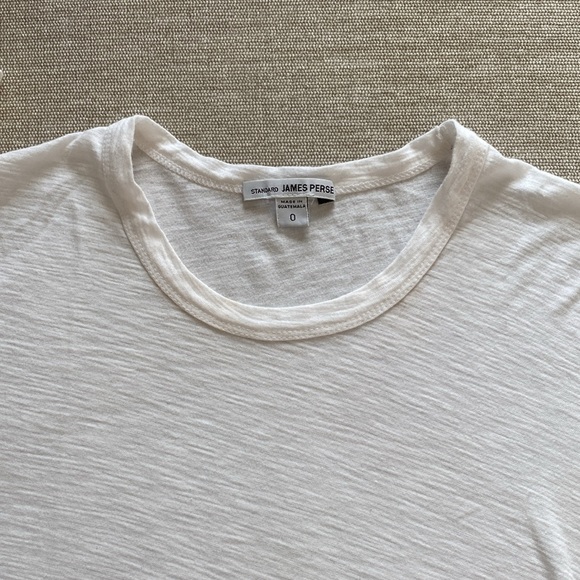 James Perse Sheet Slub Crew Neck Tee Short Sleeve T-Shirt White Size 0/XS - Picture 2 of 7